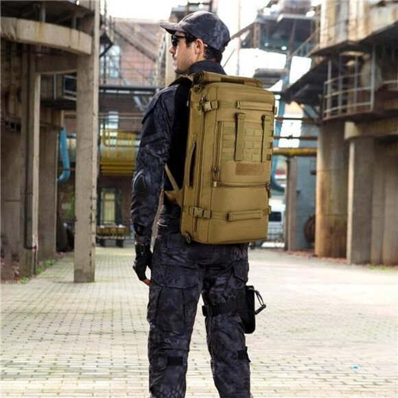 50L Tactical MOLLE Backpack Military Hiking Travel Bag Crossbody Handbag - Picture 2 of 7